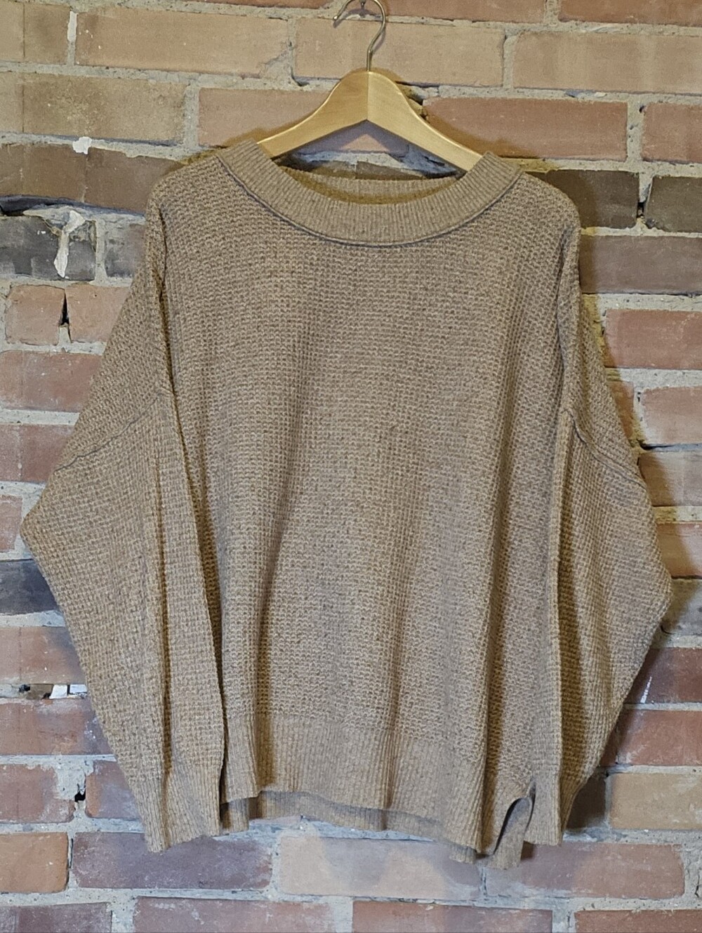 Aerie Oversized Waffle-knit Sweater — Large